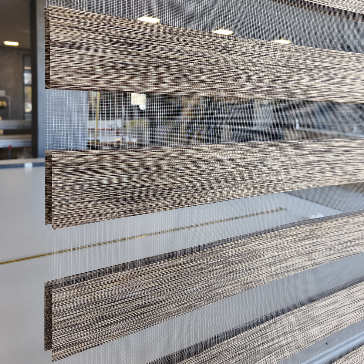 Διπλό ρόλερ Zebra 87-V5 Καφέ Απομίμηση Ξύλου